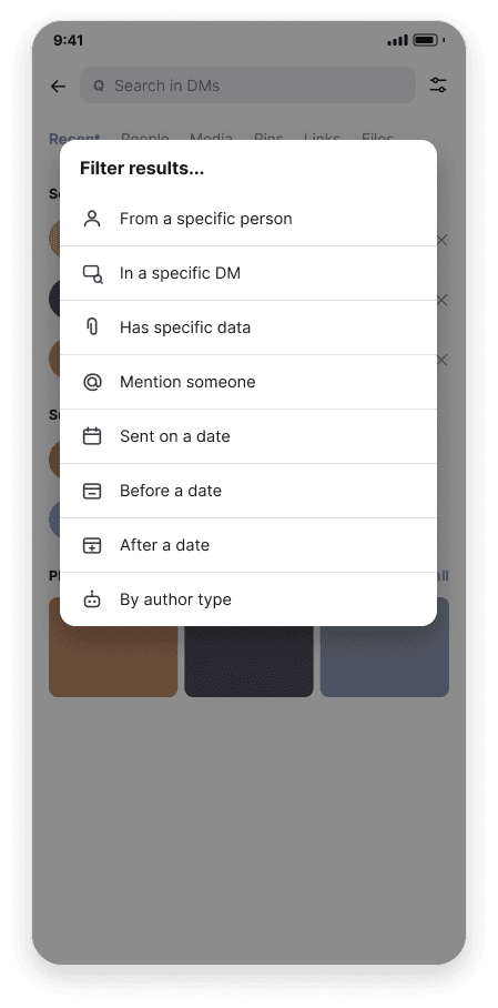 Search Filter wireframe